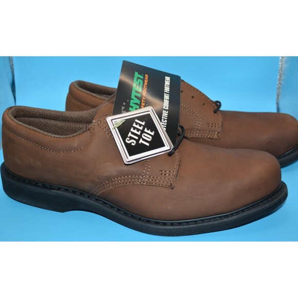 Hytest Women’s Conductive Oxford Work Shoes Brown Sz 6.5B Leather Slip Resistant - Picture 5 of 5